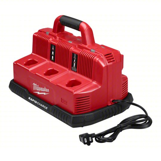 MILWAUKEE 48-59-1807 Battery Charger: Milwaukee, Multi-Port Simultaneous Charging, For 12V/18V, Li-ion, Rapid, 120V
