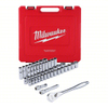 MILWAUKEE 48-22-9010 Socket Wrench Set: 1/2 in Drive Size, 47 Pieces, (26) 6-Point, (18) 6-Point, Chrome