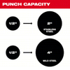 MILWAUKEE 2677-23 Knockout Tool Kit: 18V DC, 4 in Punching Capacity (Steel), For 14 Ga Max. Steel Thick