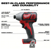 MILWAUKEE 2691-22 Cordless Combination Kit: 18 V Volt, 2 Tools, 1/2 in Drill (Compact, 1,800 RPM), Contractor Bag