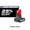 MILWAUKEE 48-11-2450 Battery Pack: Milwaukee®, M12 REDLITHIUM, Li-ion, 1 Batteries Included, 5 Ah, HIGH OUTPUT™ XC