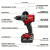 MILWAUKEE 2904-22 M18 FUEL 18V Lithium-Ion Brushless Cordless 1/2 In. Hammer Drill Driver Kit with Two 5.0 Ah Batteries And Hard Case
