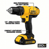  DEWALT DCK240C2 Cordless Combination Kit: 20 V Volt, 2 Tools, 1/2 in Drill (Compact, 1,800 RPM), Contractor Bag