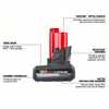 Battery Pack: Milwaukee®, M12 REDLITHIUM, Li-ion, 1 Batteries Included, 5 Ah, HIGH OUTPUT™ XC