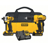 Cordless Combination Kit: 20 V Volt, 2 Tools, 1/2 in Drill (Compact, 1,800 RPM), Contractor Bag