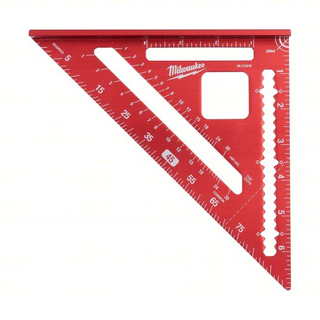 MILWAUKEE MLSQ070 TOOL & EQUIPMENT Rafter Square: 1 1/8 in Center-to-Edge Heel Wd, 1/8 in, Top, Aluminum