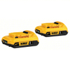 Battery: DEWALT®, 20V MAX, Li-ion, 2 Batteries Included, 2 Ah, 20V MAX, (2) Batteries, 20 V, 2 PK