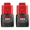 MILWAUKEE 48-11-2411 Battery: Milwaukee®, M12™ REDLITHIUM™, Li-ion, 2 Batteries Included, 1.5 Ah, Compact, 2 PK