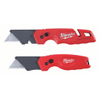 MILWAUKEE 48-22-1503 Folding Utility Knife: Bi-Metal, Metal, 2 Blades Included, Includes Pocket Clip