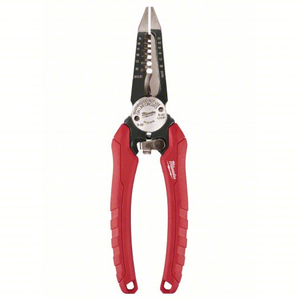 MILWAUKEE 48-22-3079 Wire Stripper: 18 AWG to 8 AWG, 7 3/4 in Overall Lg, Rounded Edge Blade, Screw Shear, Steel