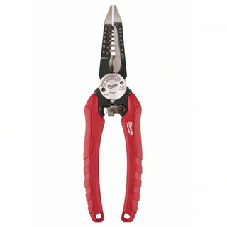 MILWAUKEE 48-22-3079 Wire Stripper: 18 AWG to 8 AWG, 7 3/4 in Overall Lg, Rounded Edge Blade, Screw Shear, Steel
