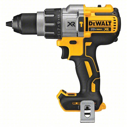 DEWAL TDCD996B Cordless Hammer Drill: 20V, Premium, 1/2 in Chuck, 1/2 in Concrete Capacity