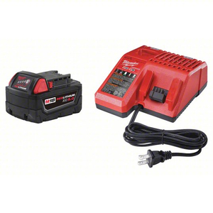 MILWAUKEE 48-59-1850 Battery and Charger Kit: Milwaukee®, M18™ REDLITHIUM™, Li-ion, Charger Included, 5 Ah, XC, 18 V