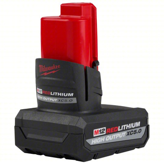 MILWAUKEE 48-11-2450 Battery Pack: Milwaukee®, M12 REDLITHIUM, Li-ion, 1 Batteries Included, 5 Ah, HIGH OUTPUT™ XC