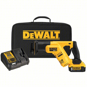 DEWALT DCS387P1 Reciprocating Saw Kit: 1 1/8 in Stroke Lg, 2,900 Max. Strokes per Minute, Straight, Compact Tool