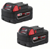 Battery: Milwaukee®, M18™ REDLITHIUM™, Li-ion, 2 Batteries Included, 5 Ah, XC, (2) Batteries, 2 PK