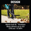 MAKITA XBU03Z Battery-Powered Handheld Leaf Blower: LXT®, 459 cfm Max. Air Flow, 116 mph Max. Air Speed