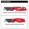 MILWAUKEE 48-22-1503 Folding Utility Knife: Bi-Metal, Metal, 2 Blades Included, Includes Pocket Clip