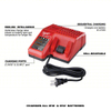 Battery Charger: Milwaukee, Multi-Port Simultaneous Charging, For 12V/18V, Li-ion, Std, 120V