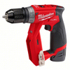MILWAUKEE 2505-22 M12 Fuel Installation Drill/Driver Kit, Compact, Forward/Reverse Switch, Keyless Chuck, LED Light, Variable Speed